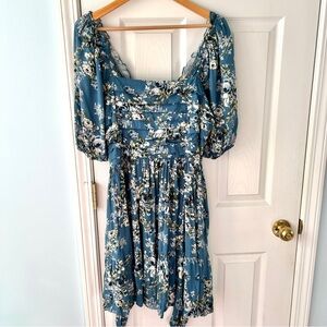 Arula Blue Floral Mini Dress